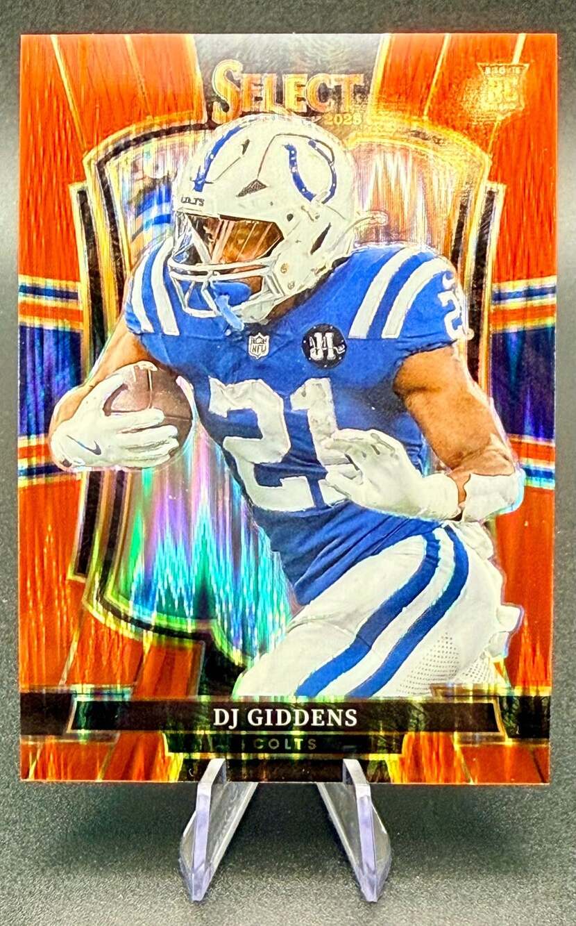 DJ Giddens RARE Red Shock Prizm Rookie Card 2025 Panini Indianapolis Colts /249